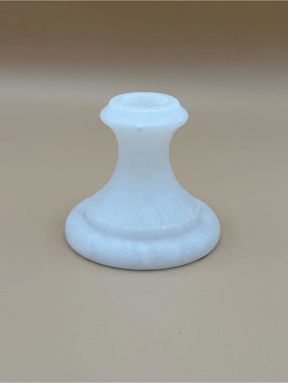 Restoration Hardware White Alabaster Set of Two Taper Candlestick Holders 3”